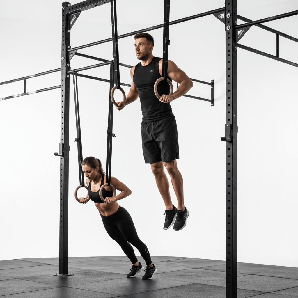 Athlètes CrossFit anneaux muscle-up