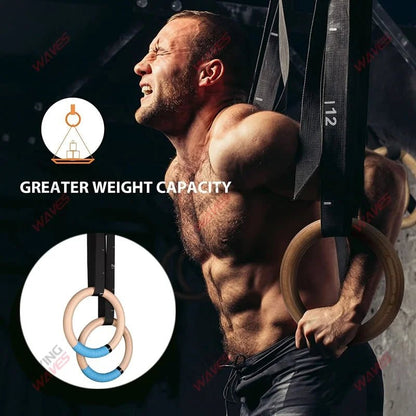 Anneaux de Gymnastique | Bois 32 mm CrossFit et Calisthenics - La Zone Fitness