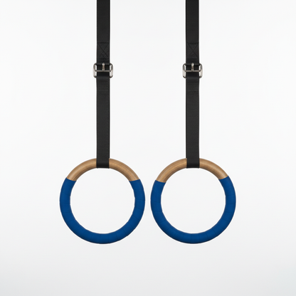 Anneaux de gymnastique bois suspendus