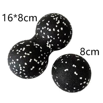 boule de massage noir simple et double en format 16 par 8 et 8 centimetres