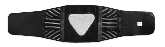 Ceinture noire, conçue pour le soutien lombaire avec coussinets.