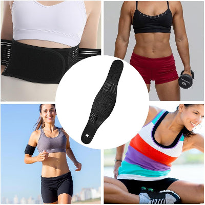 Ceinture lombaire chauffante montrant une femme dans different sports
