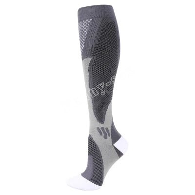 Chaussette de compression gris et blanc