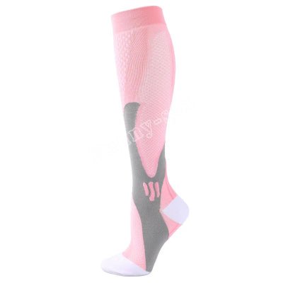 Chaussette de compression rose et gris
