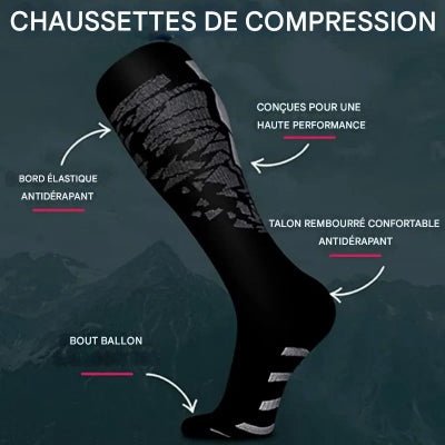 Chaussette de compression noir caracteristiques
