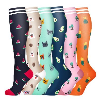 Chaussettes de compression six paires amusante