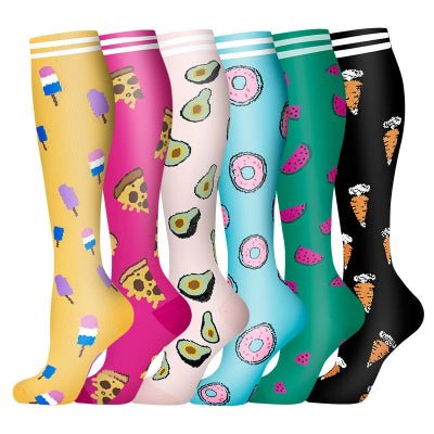 Chaussettes de compression motif fruit nourriture