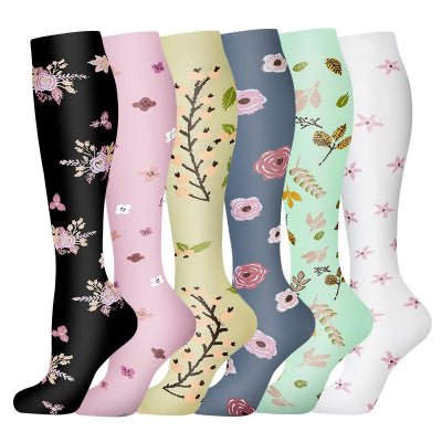 Chaussette de compression floral six paires