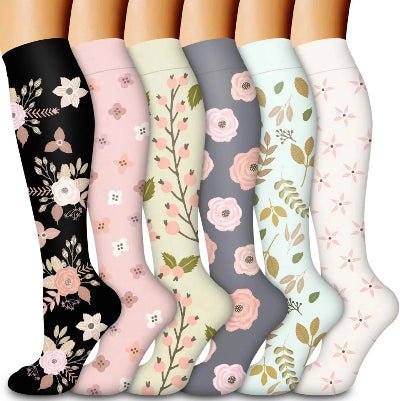 Chaussette de compression unisex motif floral