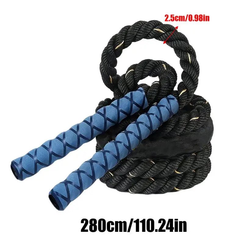 Corde à sauter lestée 2,8 m et 25 mm avec poignées bleues