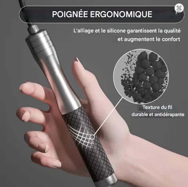 Corde a sauter a roulement ergonomique