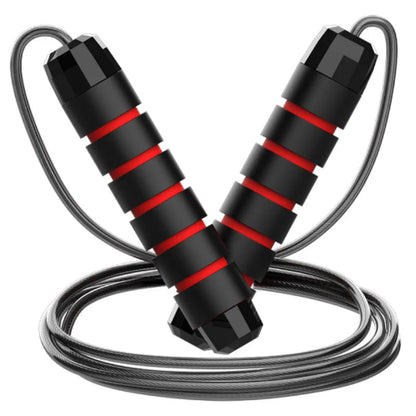 Corde a sauter noir avec des bandes rouges
