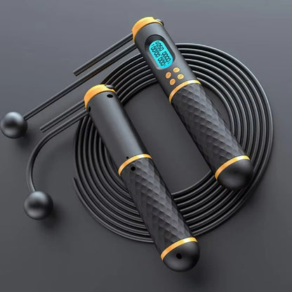 Corde a sauter noir sans fil electronique deux en un