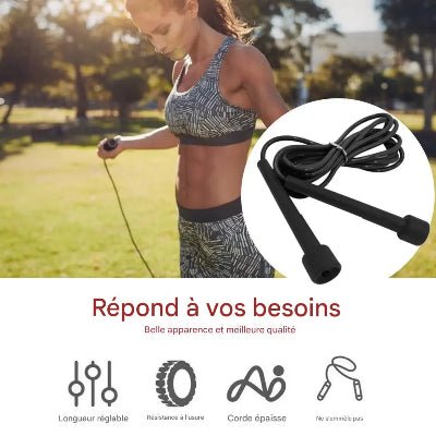 Caracteristiques corde a sauter femme dans un parc