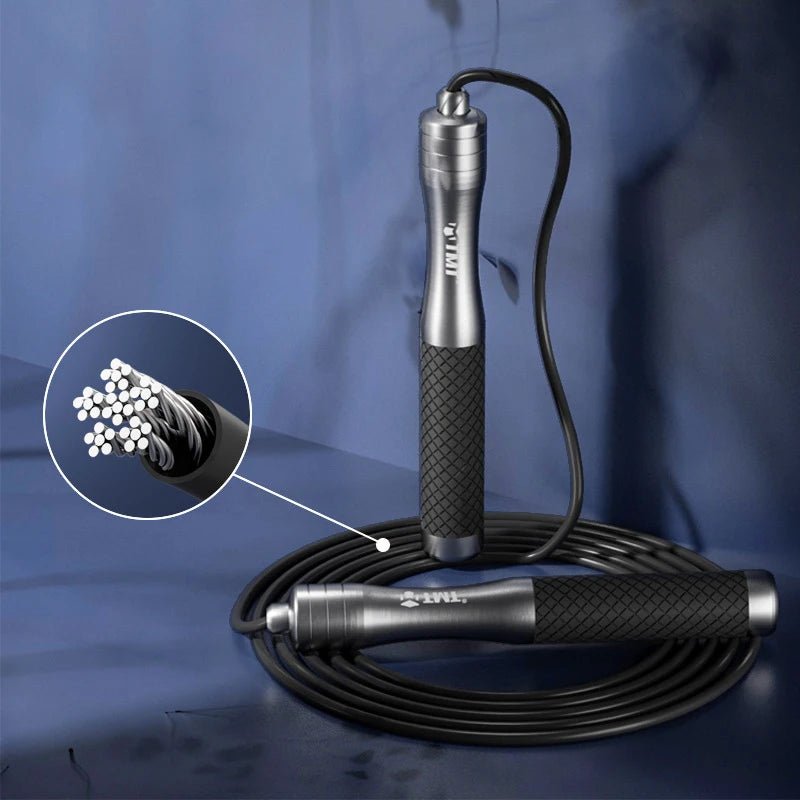 Corde à sauter Noir & Argent – version Standard, vue rapprochée