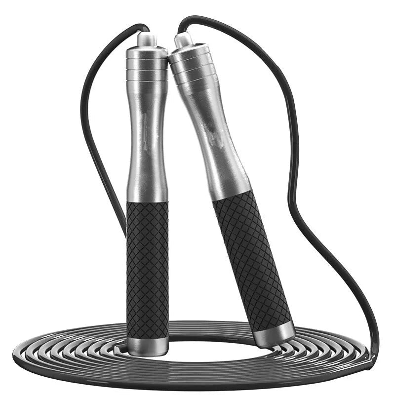Corde à sauter professionnelle 2,8 m Noir & Argent – vue complète