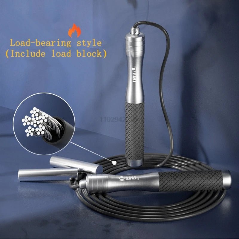 Corde à sauter Noir & Argent – version Lestée avec blocs de charge