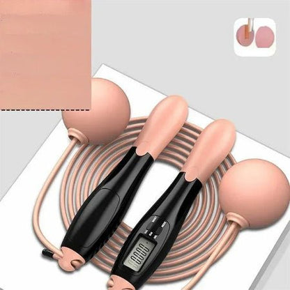 Corde a sauter sans corde noir et rose