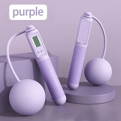 Corde a sauter violet intelligente pour perte de poids