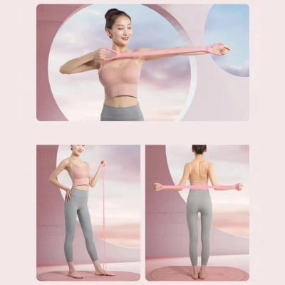 Élastique musculation rose femme exercice