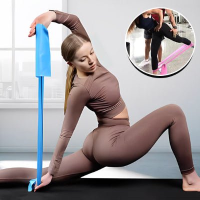 Élastique musculation bleu femme exercice etirement