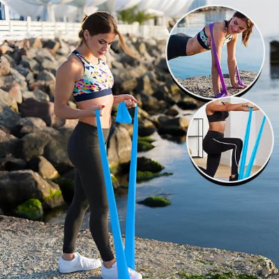 Élastique musculation bleu femme exercices extérieur