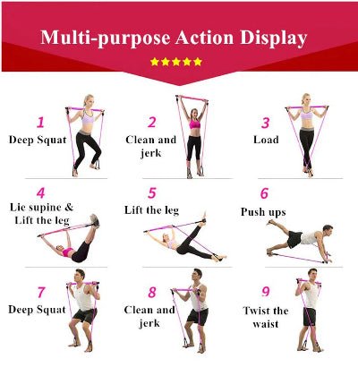 Elastique musculation photo plusieurs exercices