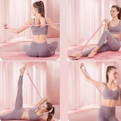 Élastique musculation rose exercice varier