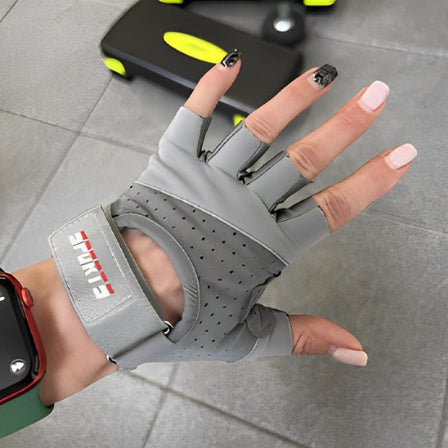gant musculation pour femme gris