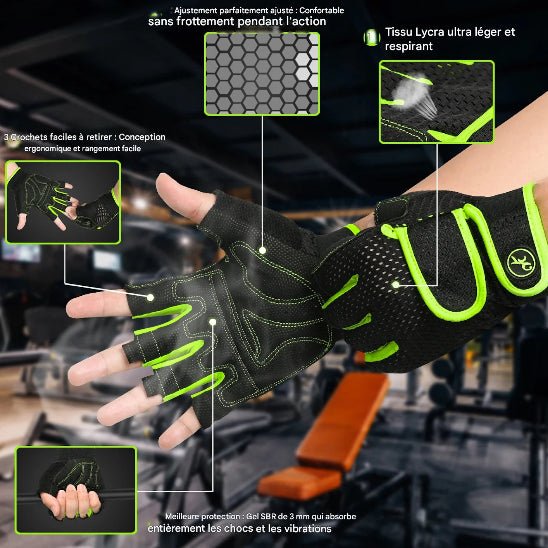 Gant musculation confortable fermeture double velcro