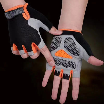 Gant musculation photo montrant les gants en couleur noir et orange