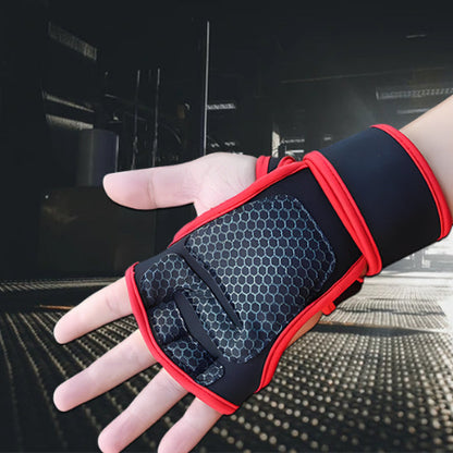 Gant musculation paume du gant noir et rouge