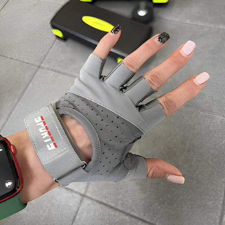 gant musculation pour femme gris