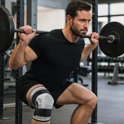 Genouillere sport homme fait squat