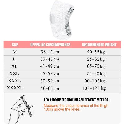 Genouillere sport mesure grandeurs