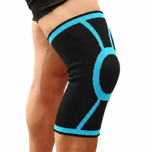 Genouillere sport noir et bleu fonce