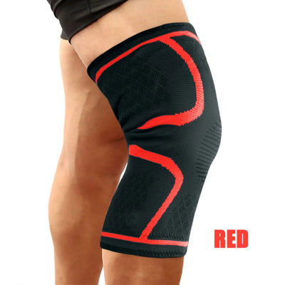 genouillere sport tissus noir et rouge