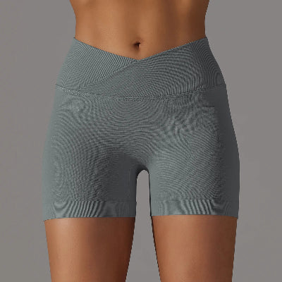 Gris short de sport femme de face
