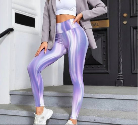 Legging femme violet avec blazer chic
