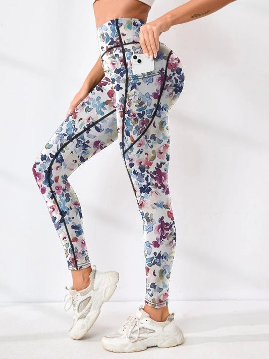 Legging femme sport motif floral