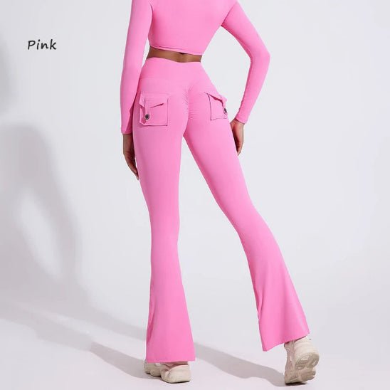 Rose legging sport femme avec poches