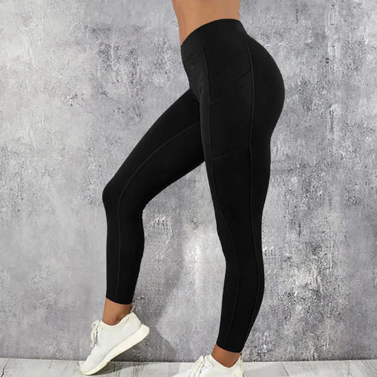 Legging sport femme noir mur gris