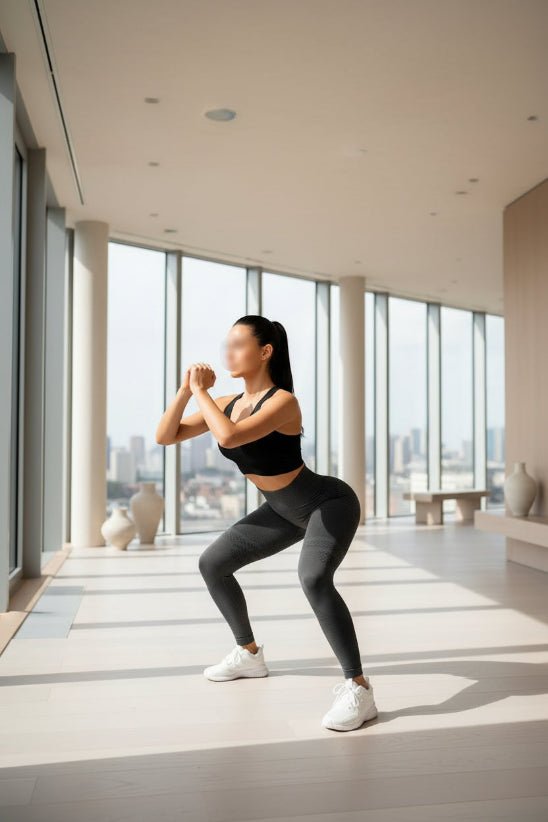 Legging sport femme gris squat salle