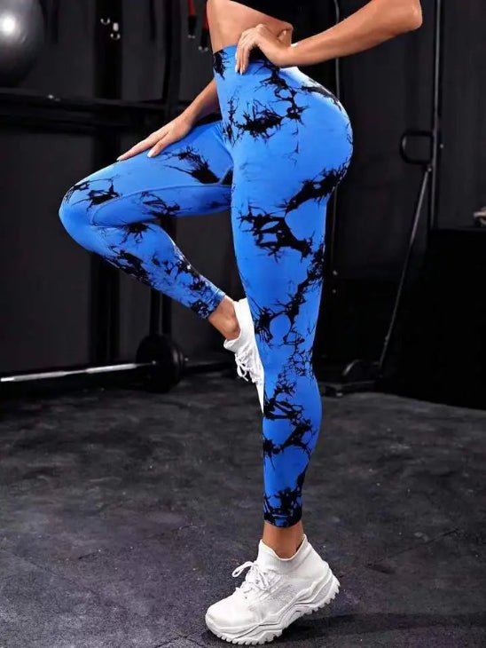 Legging sport bleu saphir montrer cote
