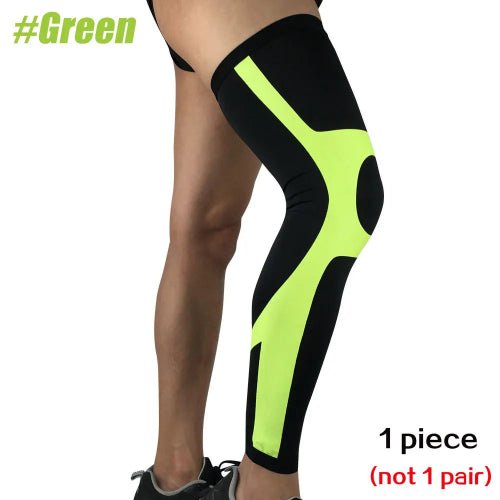 Manchon de compression jambe complete vert et noir
