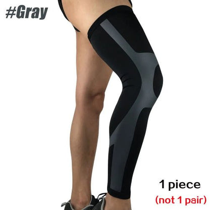 Manchon de compression jambe complete argent et noir