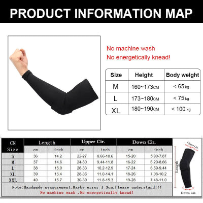 Manchon de compression coudiere tailles
