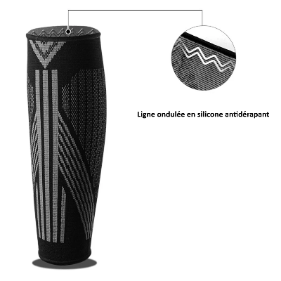 Manchon de compression mollet antiderapant