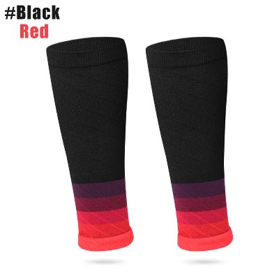 Manchon de compression mollet noir rouge