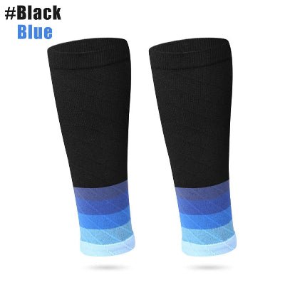 Manchon de compression mollet noir bleu